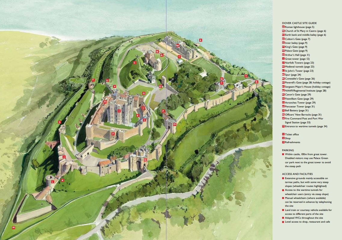 Dover Castle Site Map